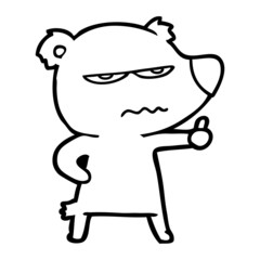 angry bear polar cartoon giving thumbs up