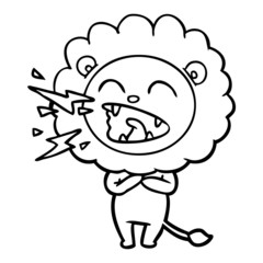 cartoon roaring lion