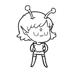cartoon alien girl