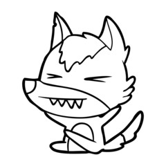 angry wolf cartoon