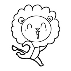 laughing lion cartoon running