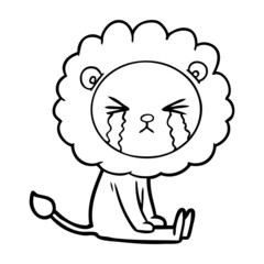 cartoon crying lion