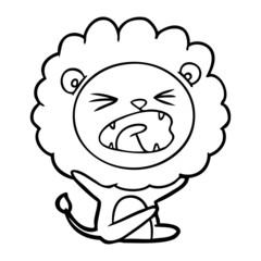 cartoon lion throwing tantrum