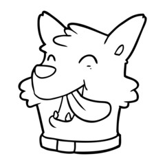 cartoon happy dog face