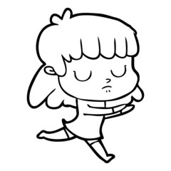 cartoon indifferent woman