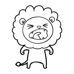 cartoon angry lion