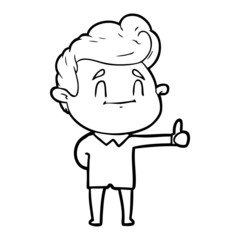 happy cartoon man giving thumbs up