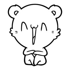 happy bear sitting cartoon