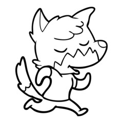 friendly cartoon fox running