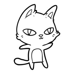Obraz na płótnie Canvas cartoon cat staring