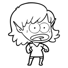 cartoon shocked elf girl