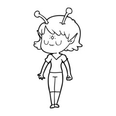 cartoon alien girl