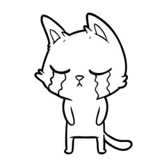 crying cartoon cat