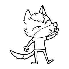 cartoon wolf whistling