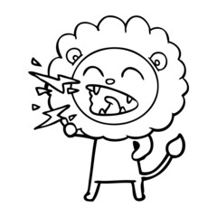 cartoon roaring lion