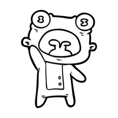 cartoon weird alien waving