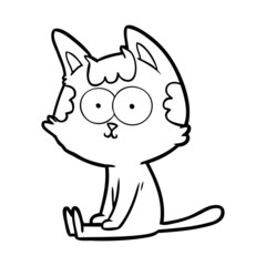 happy cartoon cat