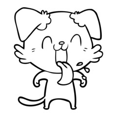 cartoon panting dog
