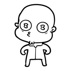 cartoon weird bald spaceman