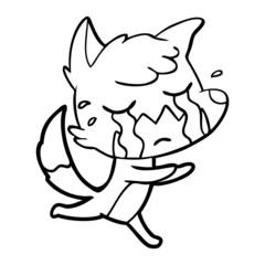 crying fox cartoon