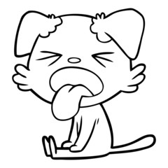 Fototapeta premium cartoon sitting dog