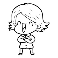 cartoon laughing woman