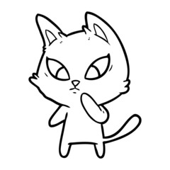 confused cartoon cat