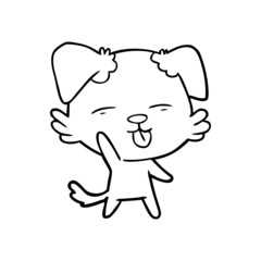 cartoon dog sticking out tongue