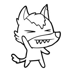 angry wolf cartoon