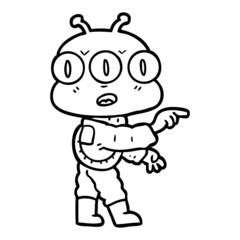 cartoon three eyed alien