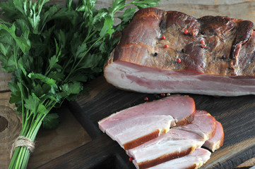 smoked chopped pork loin and parsley