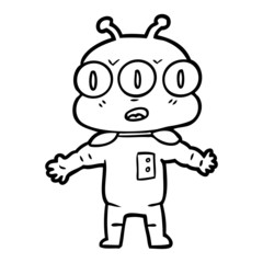 cartoon three eyed alien