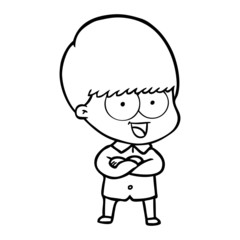 happy cartoon boy