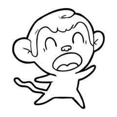 shouting cartoon monkey