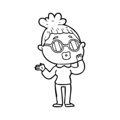 cartoon woman wearing spectacles