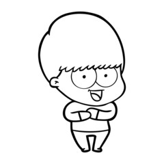 happy cartoon boy