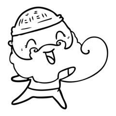 Fototapeta premium happy man with beard and winter hat