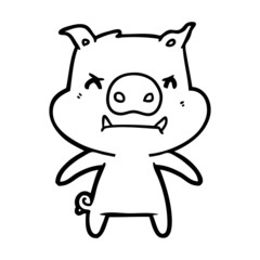 angry cartoon pig