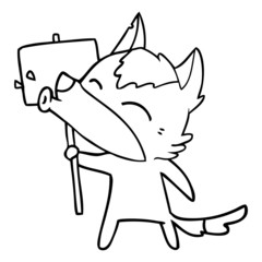 howling wolf cartoon