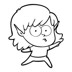 cartoon elf girl staring