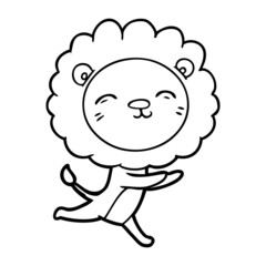 cartoon running lion