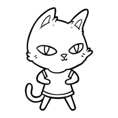 cartoon cat staring