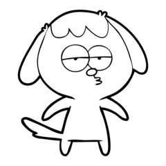 cartoon bored dog