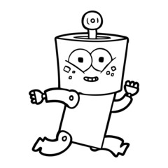 happy cartoon robot