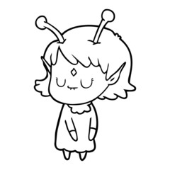 cartoon alien girl
