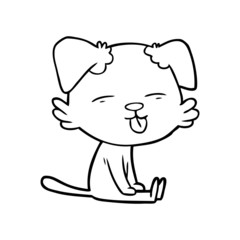 cartoon dog sticking out tongue