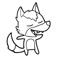 Fototapeta premium cartoon wolf laughing