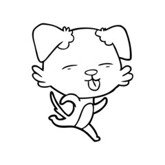 cartoon dog sticking out tongue