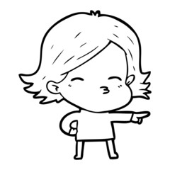 cartoon woman pointing