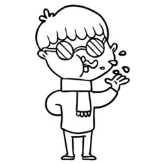 cartoon boy wearing spectacles